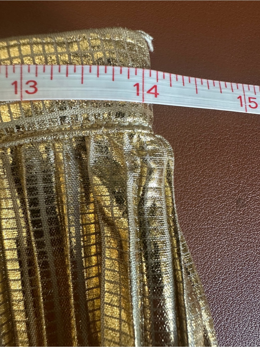 Maeve Anthropologie Gold Metallic Pleated Midi Skirt Size 2 - Picture 6 of 8